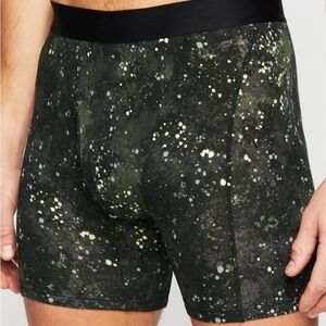NWT, Fabletics, The 24-7 Boxer Brief, Black Space Splatter, Large